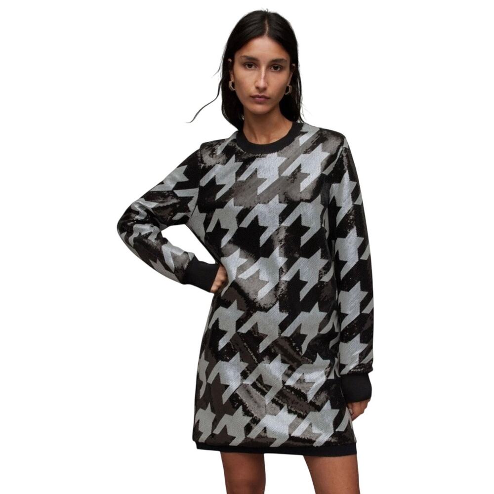 AllSaints Juella Toni Dress Black Silver Small